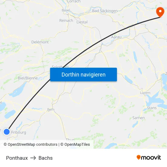 Ponthaux to Bachs map