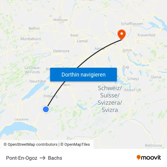 Pont-En-Ogoz to Bachs map