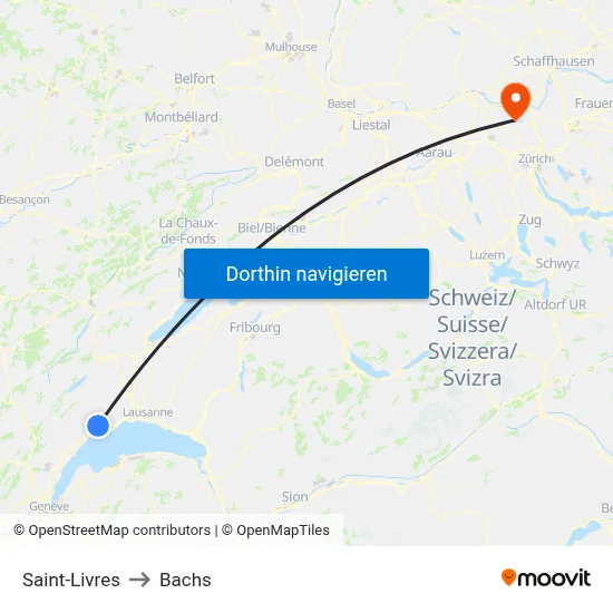 Saint-Livres to Bachs map