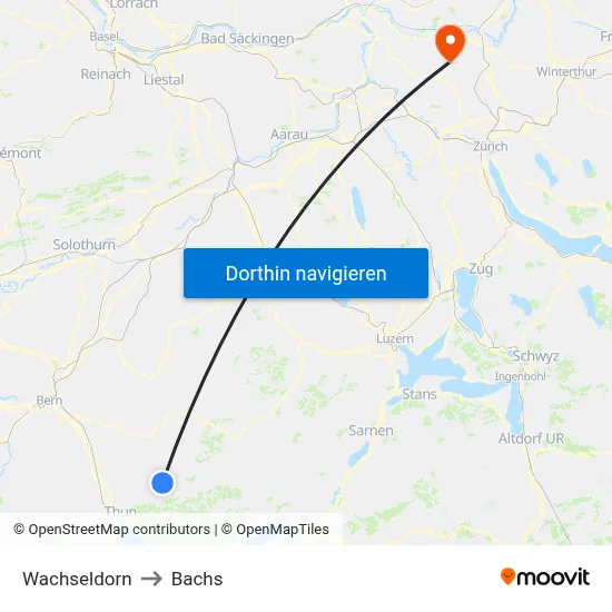Wachseldorn to Bachs map