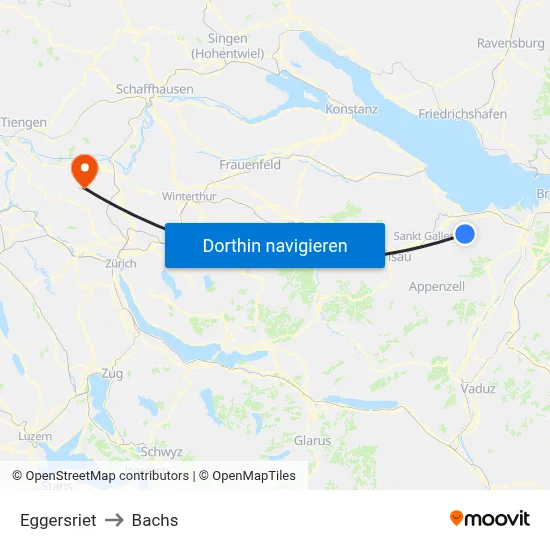 Eggersriet to Bachs map
