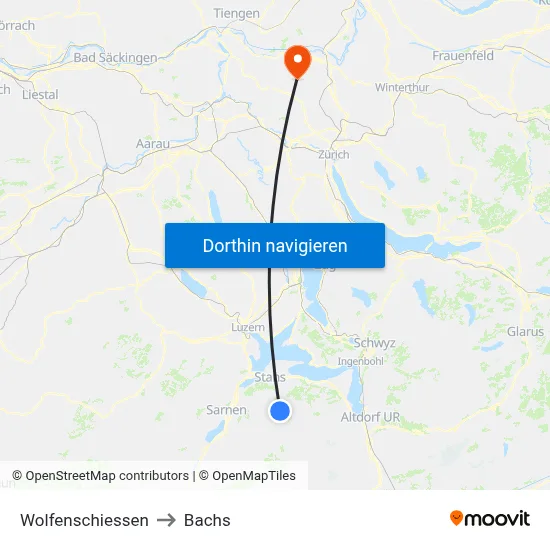 Wolfenschiessen to Bachs map