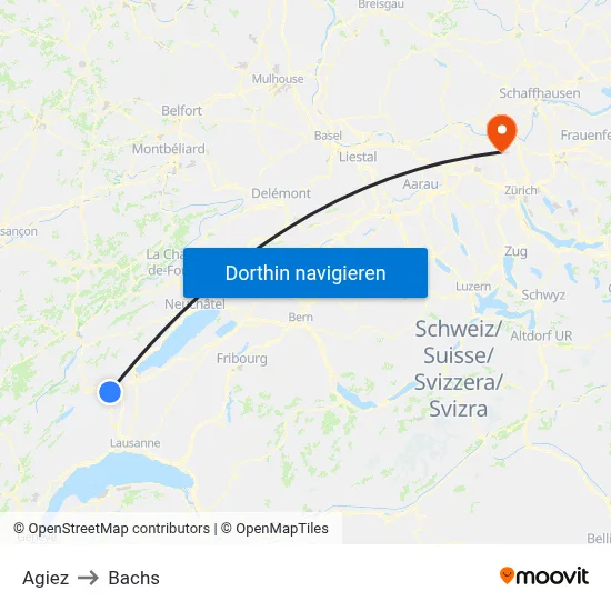 Agiez to Bachs map