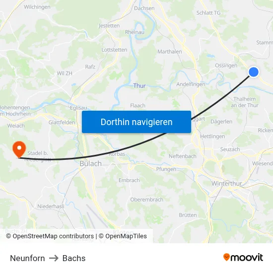 Neunforn to Bachs map