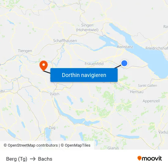 Berg (Tg) to Bachs map