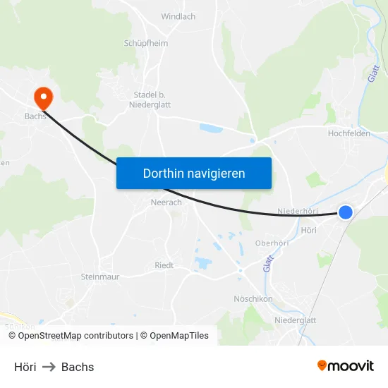 Höri to Bachs map