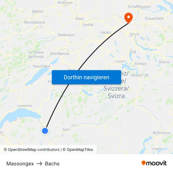 Massongex to Bachs map