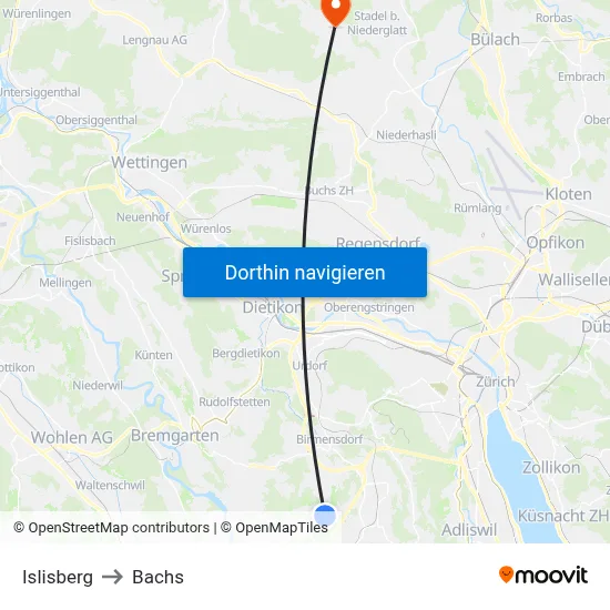 Islisberg to Bachs map