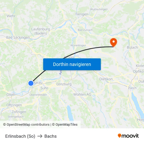 Erlinsbach (So) to Bachs map