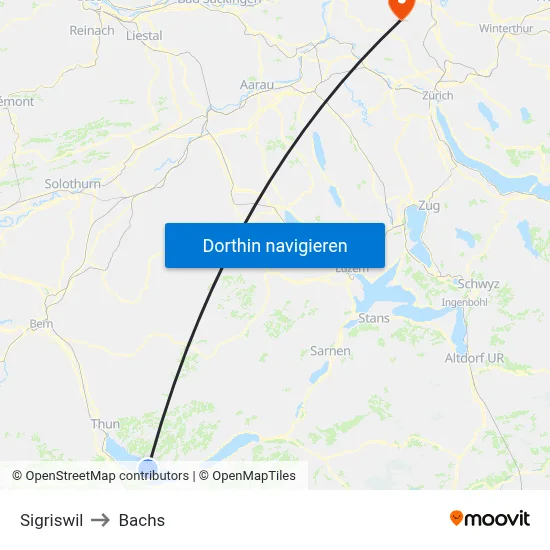 Sigriswil to Bachs map