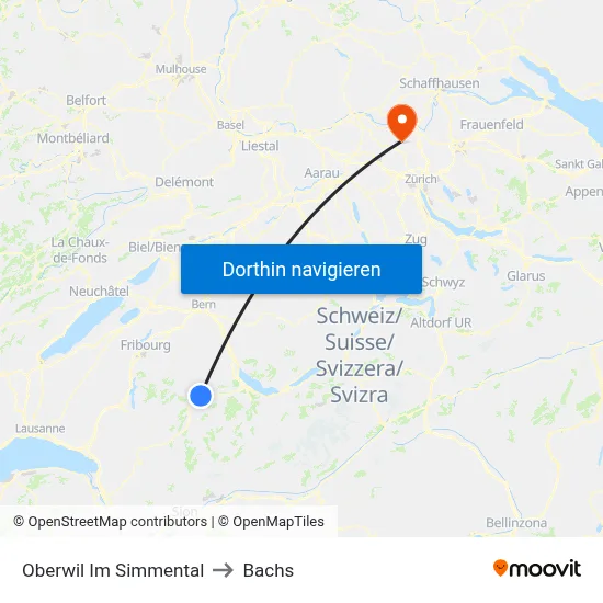 Oberwil Im Simmental to Bachs map