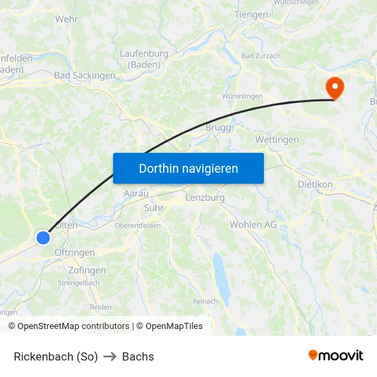Rickenbach (So) to Bachs map