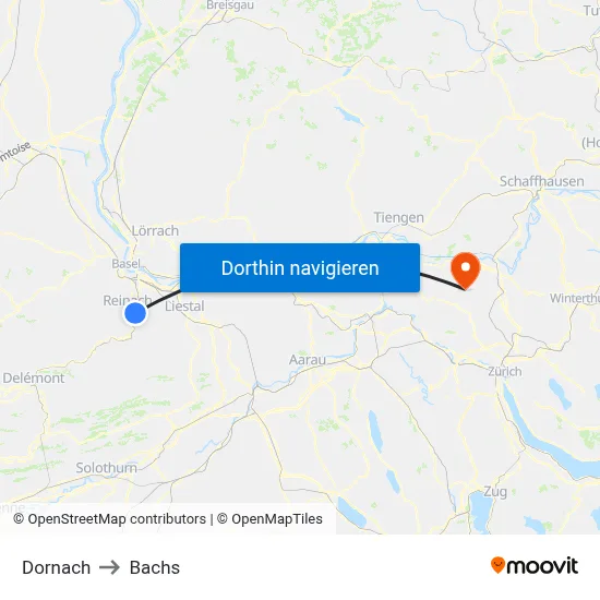Dornach to Bachs map