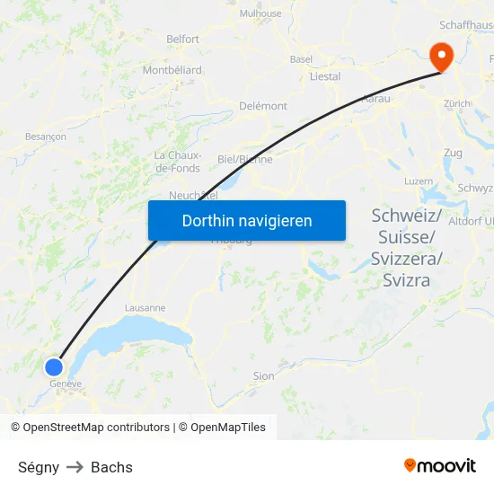 Ségny to Bachs map