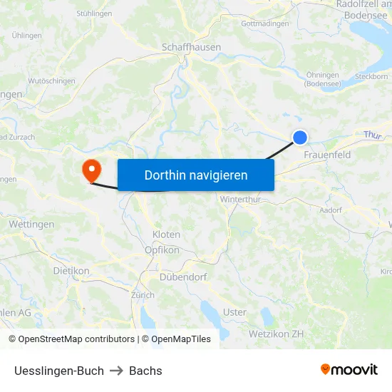 Uesslingen-Buch to Bachs map