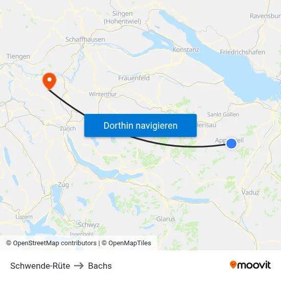 Schwende-Rüte to Bachs map