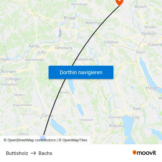 Buttisholz to Bachs map