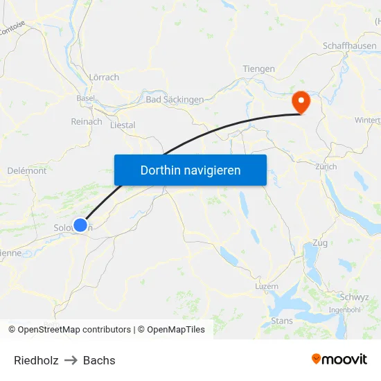 Riedholz to Bachs map