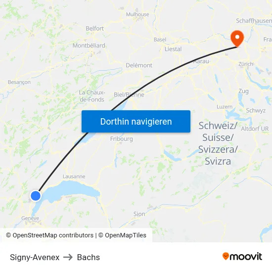 Signy-Avenex to Bachs map