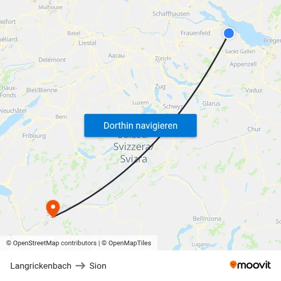 Langrickenbach to Sion map
