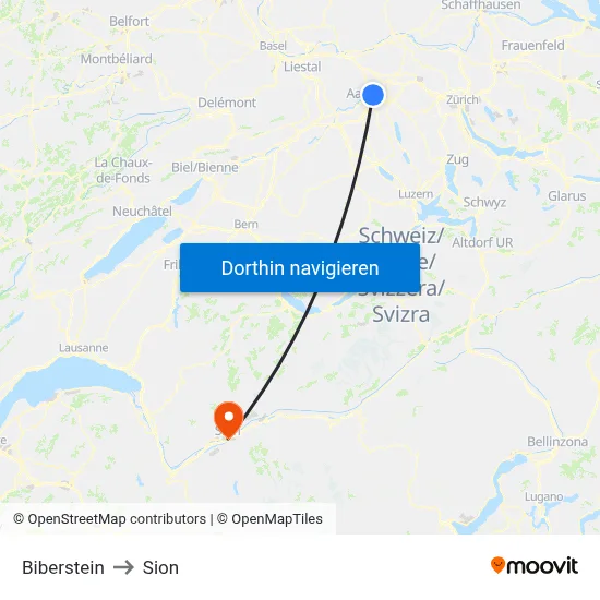 Biberstein to Sion map