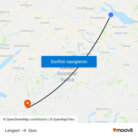 Lengwil to Sion map