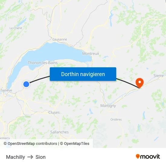 Machilly to Sion map