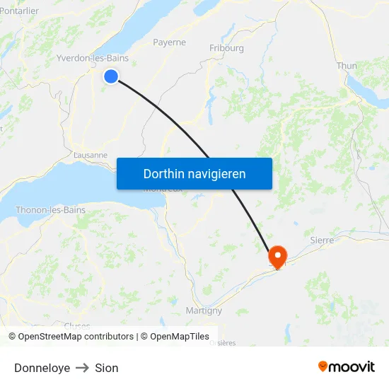 Donneloye to Sion map
