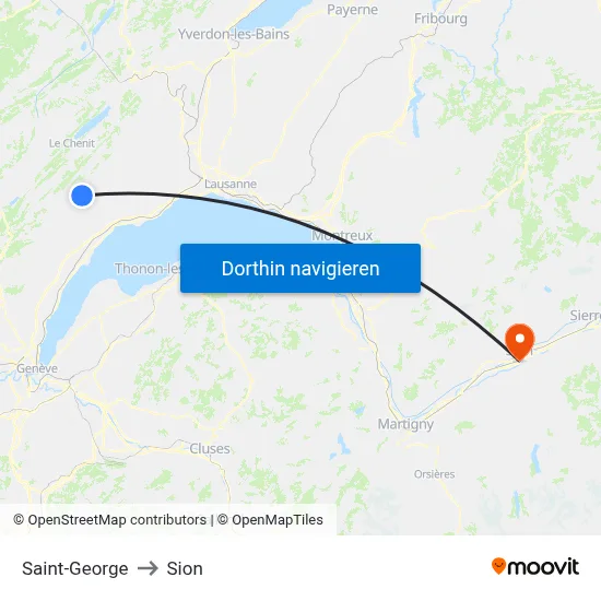 Saint-George to Sion map