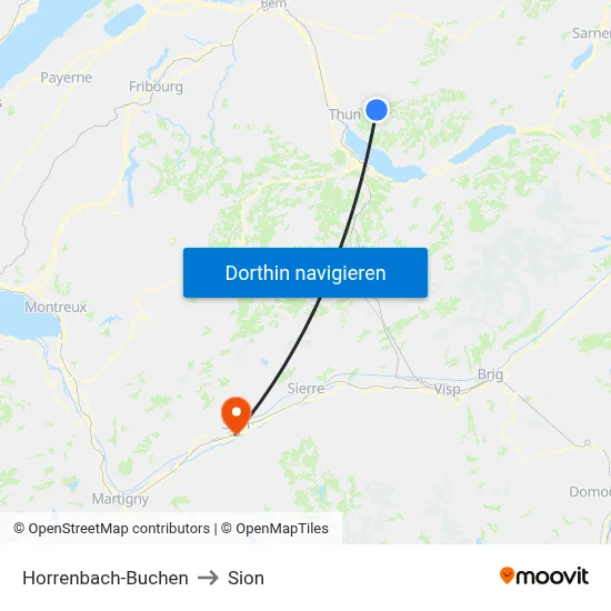 Horrenbach-Buchen to Sion map