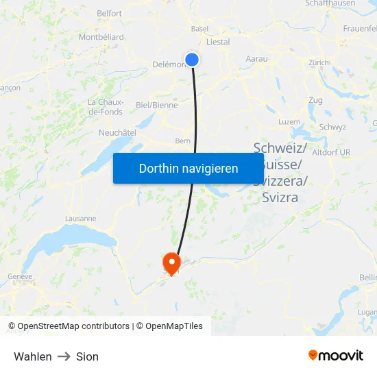 Wahlen to Sion map