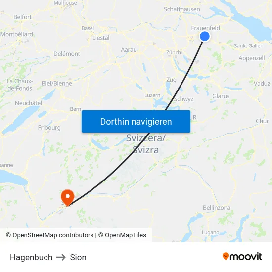 Hagenbuch to Sion map