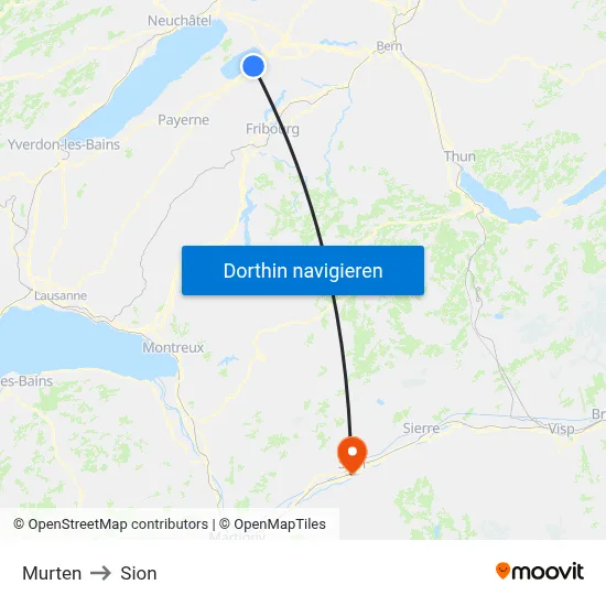 Murten to Sion map