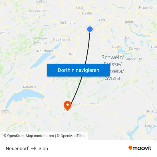 Neuendorf to Sion map