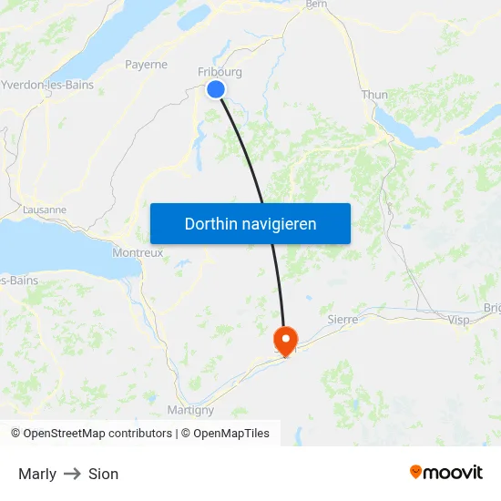 Marly to Sion map