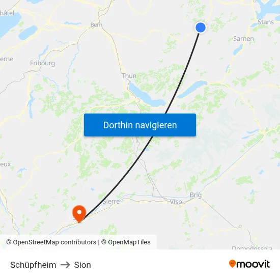 Schüpfheim to Sion map