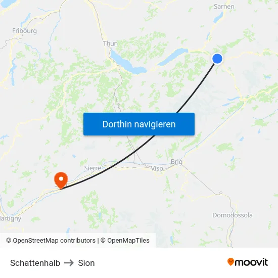 Schattenhalb to Sion map