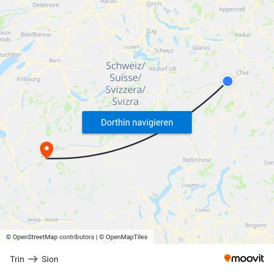 Trin to Sion map
