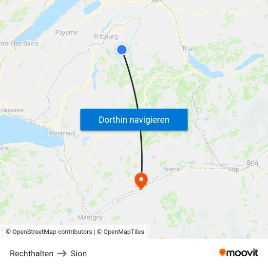 Rechthalten to Sion map