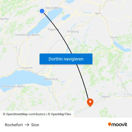 Rochefort to Sion map