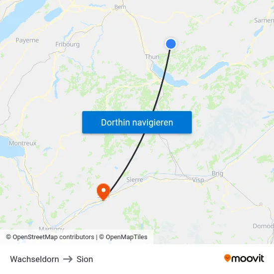 Wachseldorn to Sion map