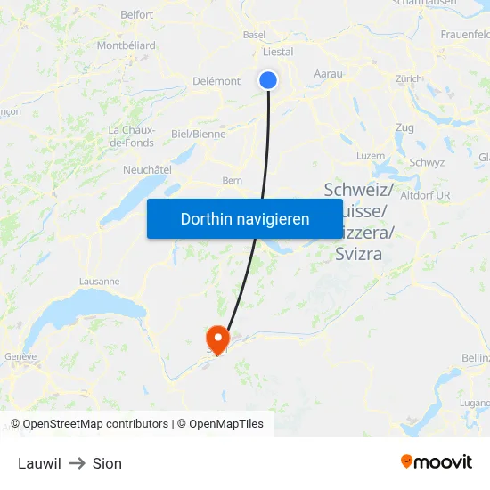 Lauwil to Sion map