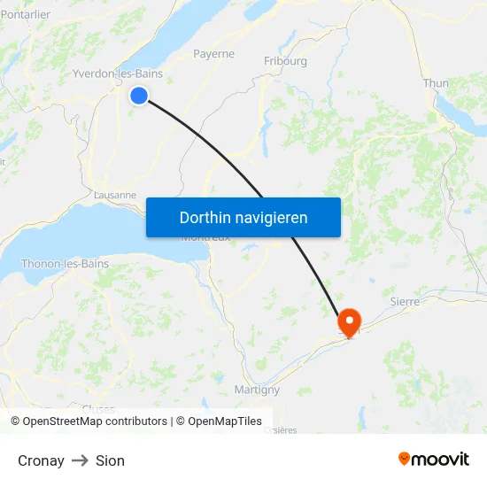 Cronay to Sion map