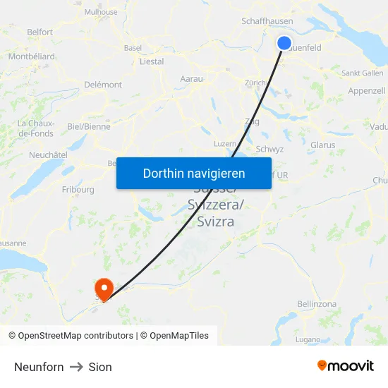 Neunforn to Sion map