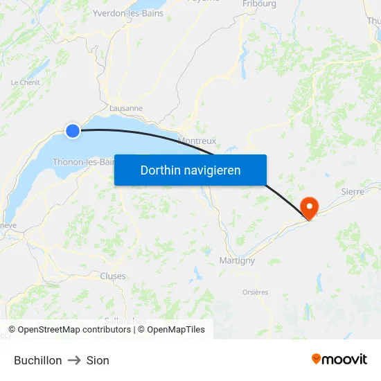 Buchillon to Sion map