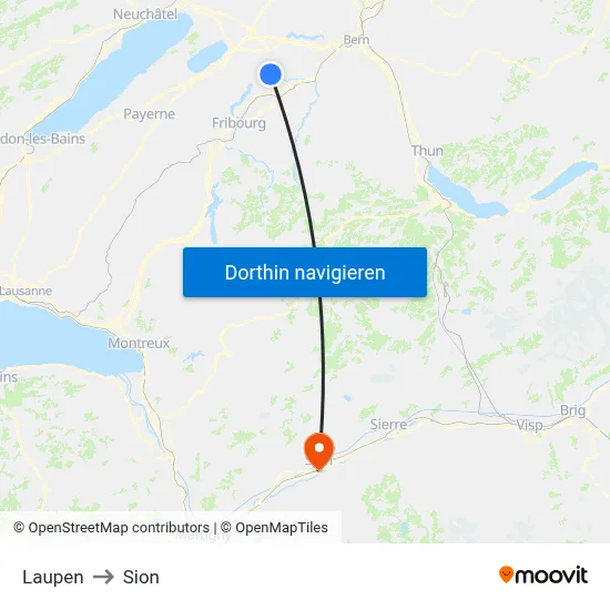 Laupen to Sion map