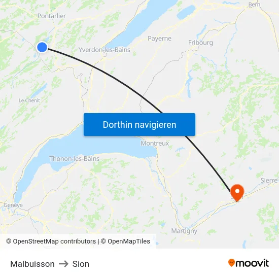 Malbuisson to Sion map