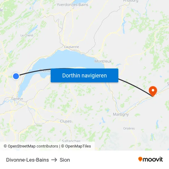 Divonne-Les-Bains to Sion map