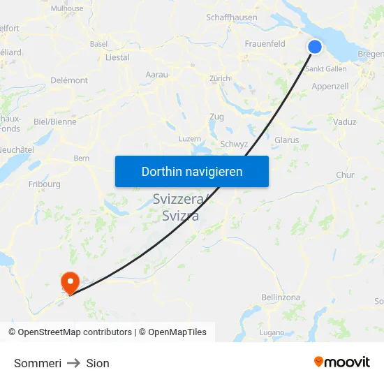 Sommeri to Sion map