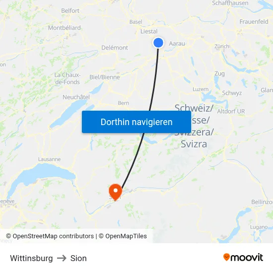 Wittinsburg to Sion map